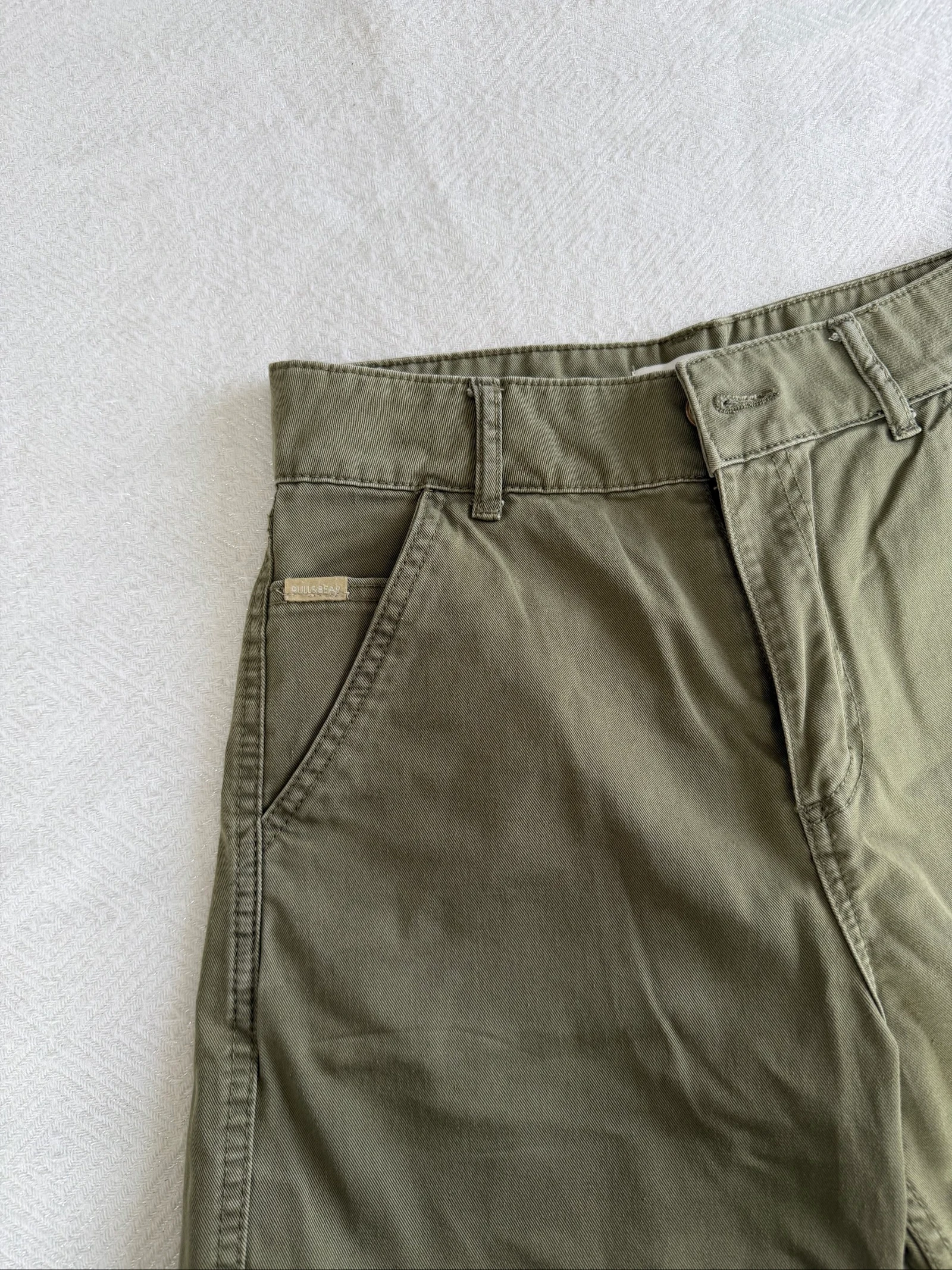 Jeans cáqui corte reto e largo Pull&Bear tamanho 34 – photo 4